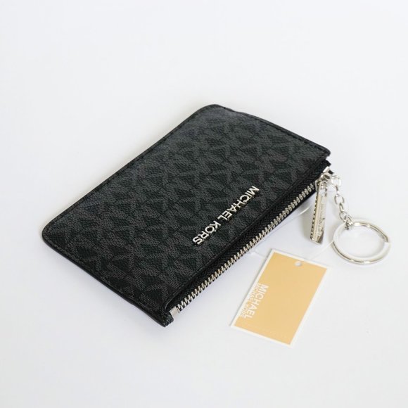 Michael Kors JST S Coin Pouch ID Wallet MK Black - Picture 2 of 8